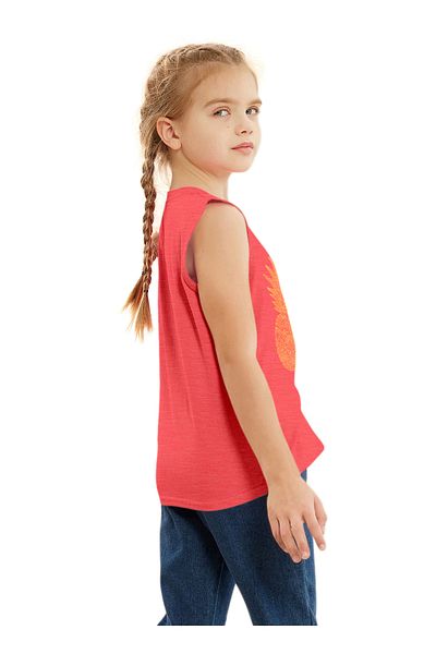 LAUREN SMITH Kids Girls Roll up Sleeve Tee with Glitter Print 100 percent Cotton