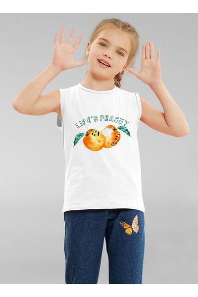 LAUREN SMITH Kids Girls Fashion Sleeve Tee with Sequin Work 100 percent Cotton