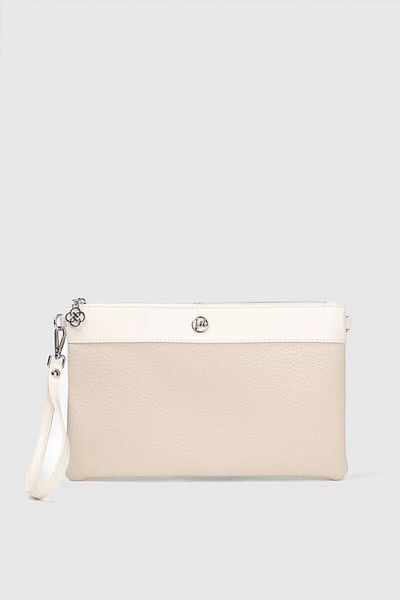 MORCA Women's Cross Strap Handheld Portfolio Bag Beige
