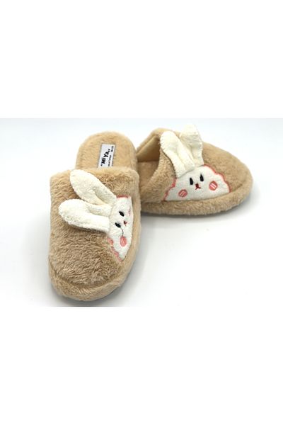BYRAMSE Rabbit Figured No Sound Light Sole Plush House Slippers