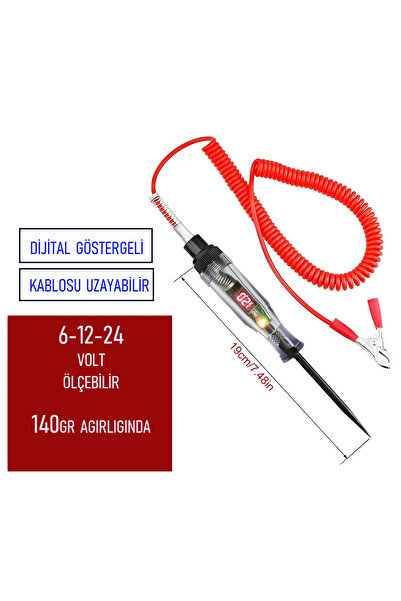 XMOD Oto Kontrol Kalemi Dijital Akım Göstergeli Elektrik Kontrol Kalemi 6 12 24 Volt
