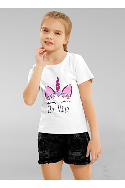 LAUREN SMITH Kids Girls Short Sleeved Tee with Glitter Print 100 percent Cotton