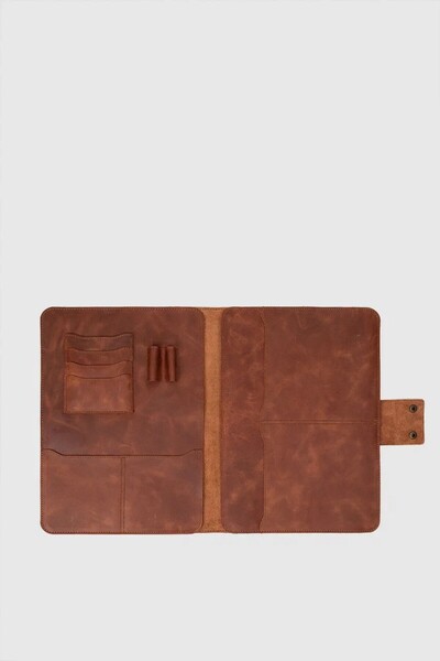 MORCA Чанта-органайзер от естествена кожа за Macbook Air Pro 13-14 инча, документи, лаптоп и таблет