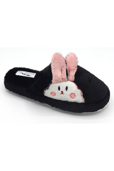 BYRAMSE Rabbit Figured No Sound Light Sole Plush House Slippers