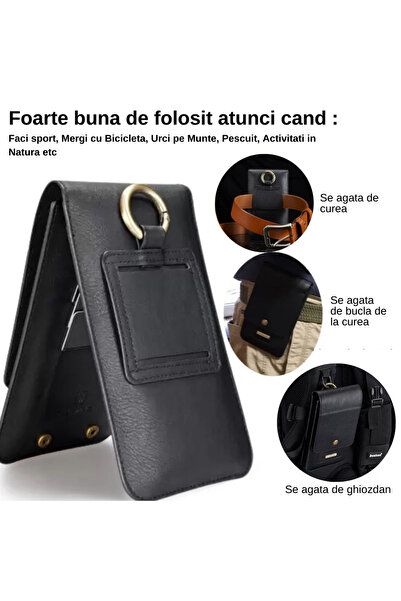 LUDORA Husa Telefon, Compatibila telefoane pana la 7 inch, Material PU, 2 in 1, Tip Portofel, 13 Sloturi