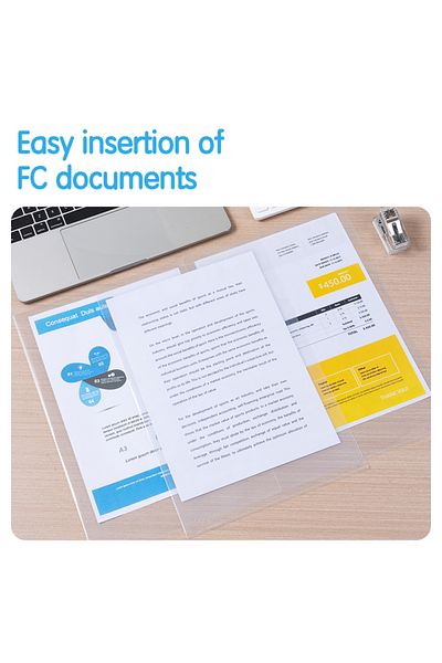 Deli EF730 Report Cover, FC Size, Transparent Flexible Sheet – Ideal for Filing and Display