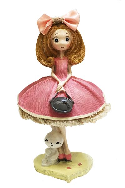 BV Girl figurine with purse and bunny, PC-9D