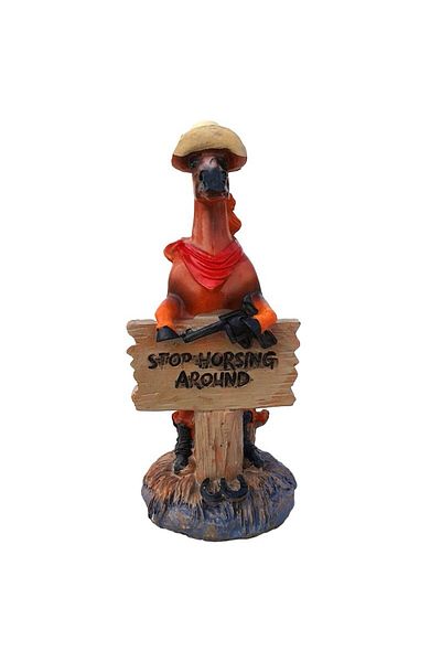 BV Decorative ceramic figurines representing different animals with inscriptions in English 6x13 cm