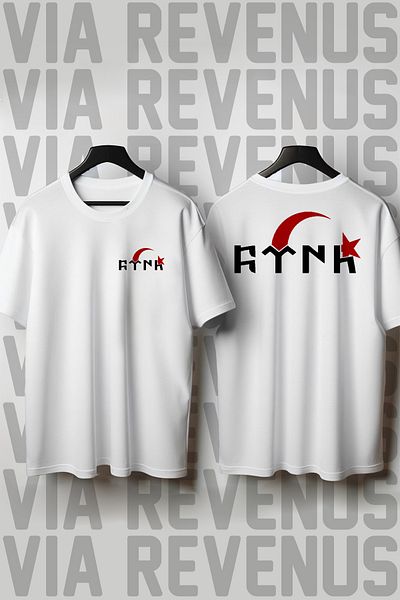 Vordevia Tricou unisex cu decolteu rotund cu imprimeu în față și în spate Göktürk / Ayyıldız