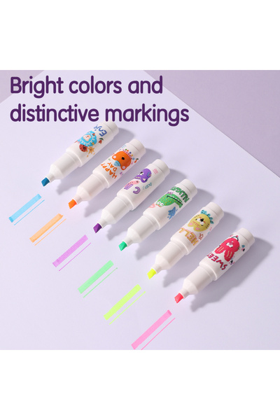 Deli EU612 Cute Highlighters 1–4mm Tip, 6 Colors – ideal for school notes and fun study
