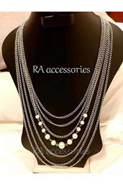MODAELMAS1 ارفع أناقتك مع قلادة سلسلة اللؤلؤ الأنيقة المكونة من 7 قطع