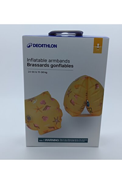 Decathlon كمامات سباحة للأطفال من ناباجي - 11/30 كجم - أصفر فاتح - نمط صدفة البحر