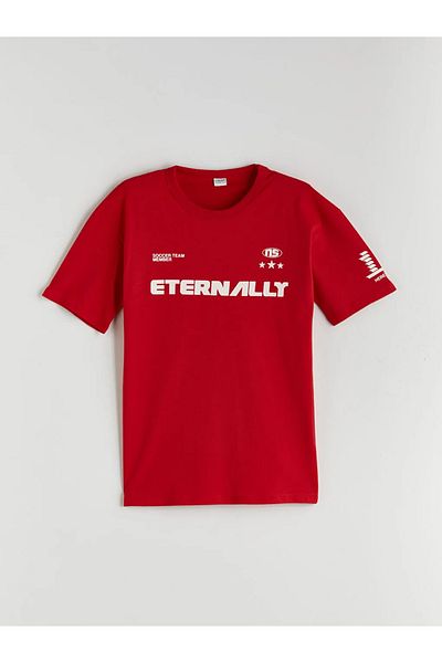 LC Waikiki Lcw Kids Red Crew Neck Boys T-Shirt and Shorts