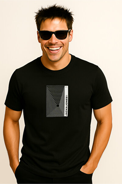 Jack & Jones Men's Logo Printed T-Shirt Black