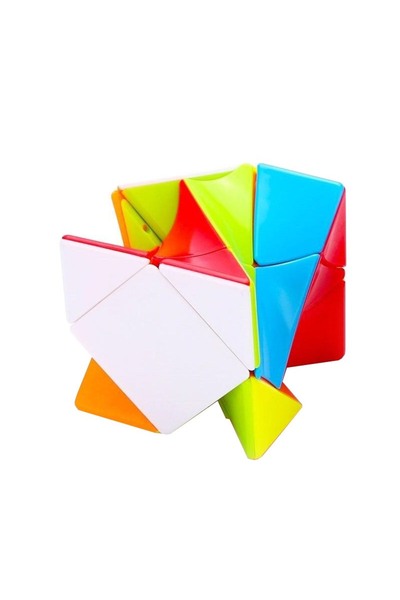 BV Cub Magic 3x3x3, FanXin Skewb Twisty, Multicolor, 487CUB