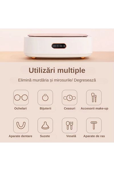 LUDORA Ultrasonic Cleaner ®, Stainless Steel, 45khz, 4 Cleaning Modes, Sterilization