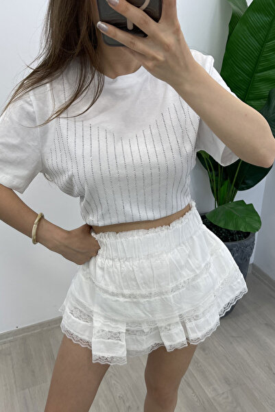 Nazline Жіноча міні-спідниця з мереживними деталями