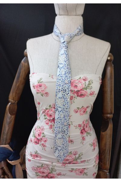 es moda shop Floquet Patterned Linen Women's Tie