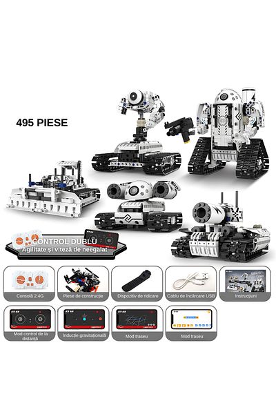 LUDORA S.t.e.m Game, 495 Pieces, Dual Control With 2.4g Remote Control And Coding App On Phone