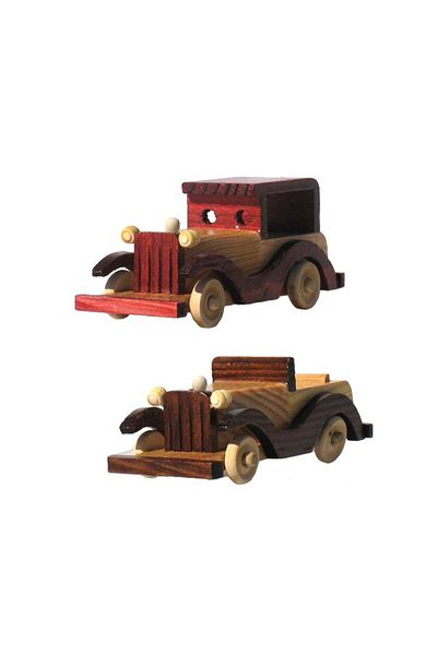 BV Vintage wooden car 14x6 cm