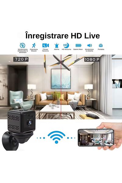LUDORA Mini Spy Camera X6d, Spy Camera, ®, Video Recording and Microphone, Wi-fi Connection, 1080p