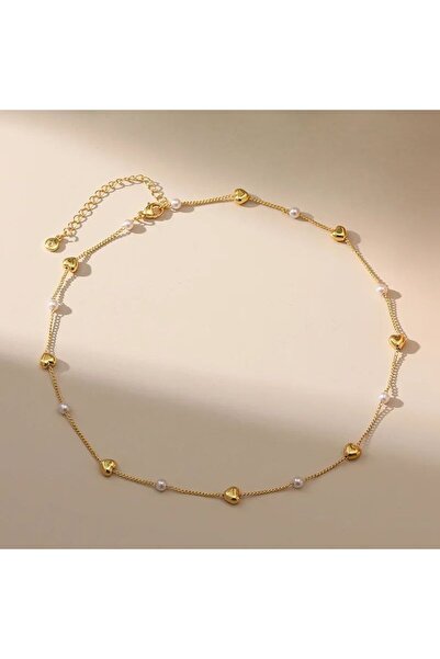 Shiklik MODA قم بتكملة أناقتك مع قلادة سلسلة مطرزة على شكل قلب