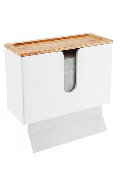 NATURE SUPPLIES Nature supplies paper towel dispenser, 29 x 11 x 21 cm, bamboo lid, white