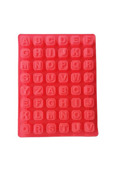 BV Silicone mold 48 cavities, Letters, For candies or ice cubes, Red, 23 cm, 225COF
