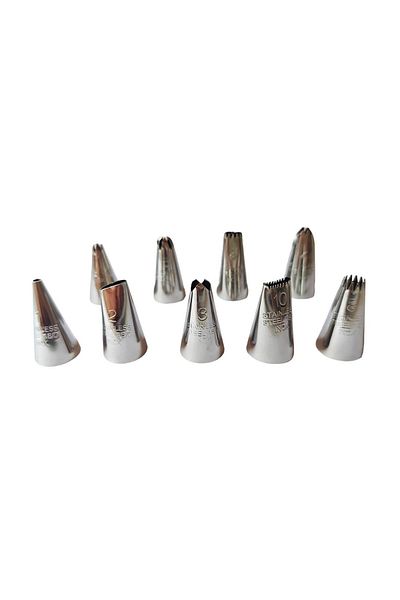 BV Set of 9 ornate stainless steel shower heads, 3x1.8 cm, 443COF