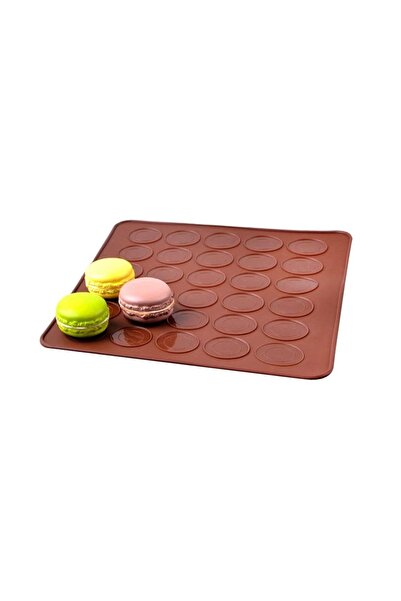 BV Covoraș din silicon pentru macarons, 25 de cavități, maro, 28 cm, 250COF