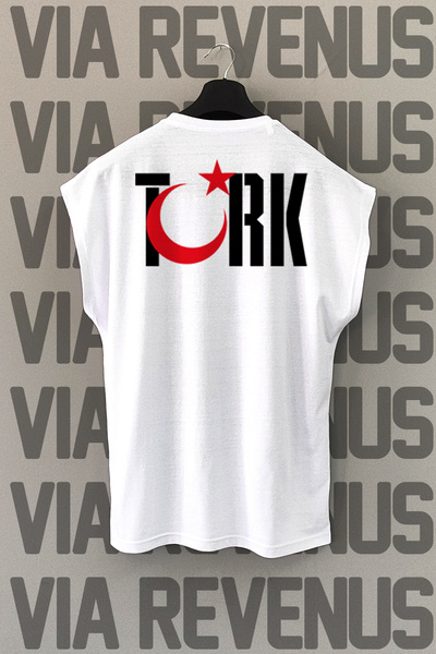 Vordevia Tricou sport cu mâneci zero cu decolteu sport imprimat față și spate...