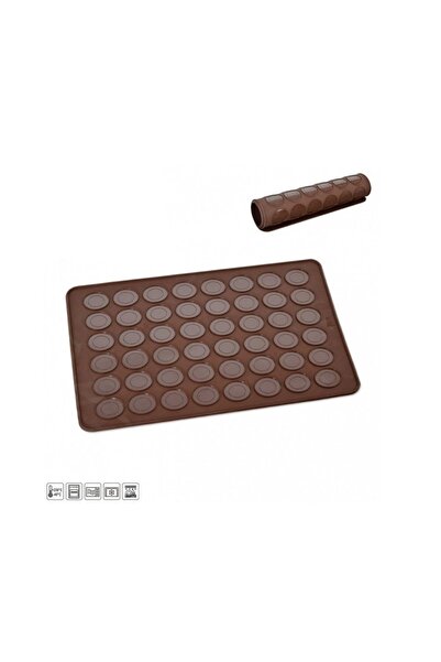 BV Covoraș din silicon pentru macarons, 48 de cavități, maro, 38 cm