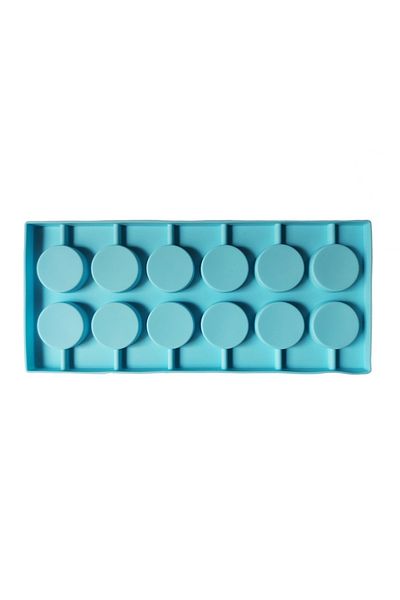 BV Matră de silicon cu 12 cavități, Rotundă, Acadele de ciocolată sau Acadele de zahăr, Albastră, 27 cm, 292COF