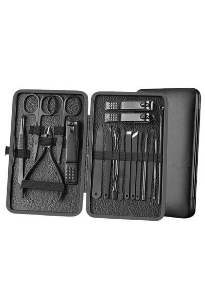 LUDORA Manicure and Pedicure Kit, Stainless Steel, 18 Pieces, Nail, Scissors, Tweezers, File, Case