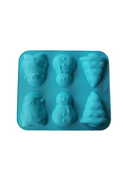 BV Formă de silicon cu 6 cavități, Turtă dulce, Prăjituri, Brioșe, Albastru, 29 cm, 273COF