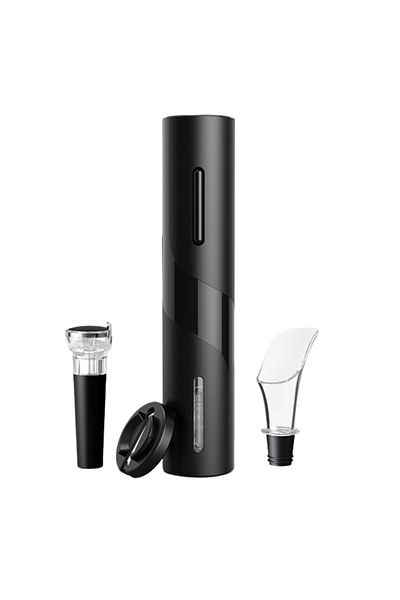LUDORA Electric Corkscrew, , 40 Bottle Autonomy, Foil Cutting Accessory, Storage Stopper, Aerator