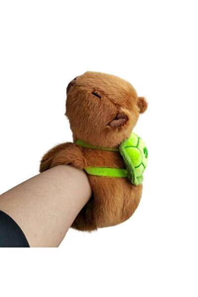 victiny Pachet promoțional: Brățară capibara de pluș VICTINY maro/verde 22 CM + minge anti-stres cu slime - Squeeze Bal