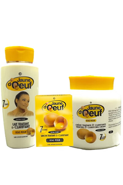 Jaune مجموعة صفار البيض جون دوف لتفتيح وتنقية الجسم والبشرة 3 قطع