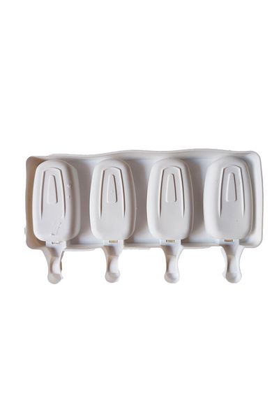 BV Formă de înghețată din silicon, 4 cavități, albă, 26 cm, 308COF