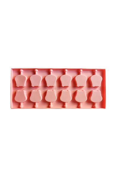 BV Matră de silicon cu 12 cavități, Hippo, Acadele de ciocolată sau Acadele de zahăr, Roz, 26 cm, 245COF