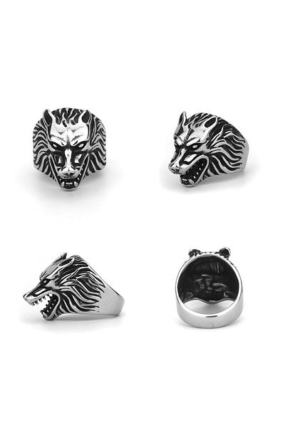 FG KONNİCHİWA Gothic Vintage Vintage Wolf Bull Cat Skull Hawk Rings for Men Women
