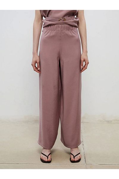 LC Waikiki Soulife Pink Elastic Waist Wide Leg Women's Trousers