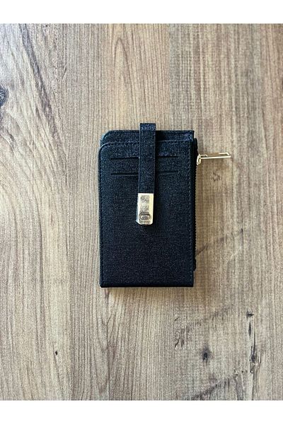 unbranded حامل بطاقات ومحفظة نسائية باللون الأسود