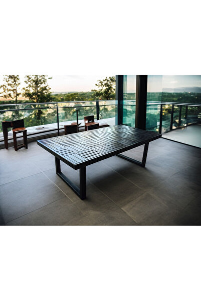 MİRRORSS Siyah renk Orta sehpa ahşap 120 X 60 cm çay kahve ofis salon sehpası metal ayak