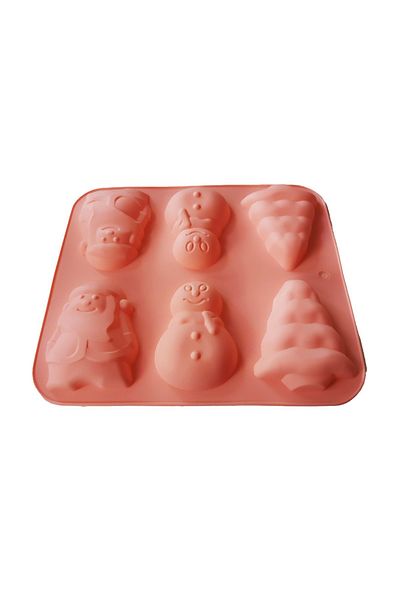 BV Formă de silicon cu 6 cavități, Turtă dulce, Prăjituri, Brioșe, Portocaliu, 29 cm, 271COF