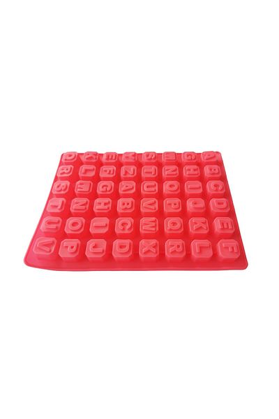 BV Silicone mold 48 cavities, Letters, For candies or ice cubes, Red, 23 cm, 225COF