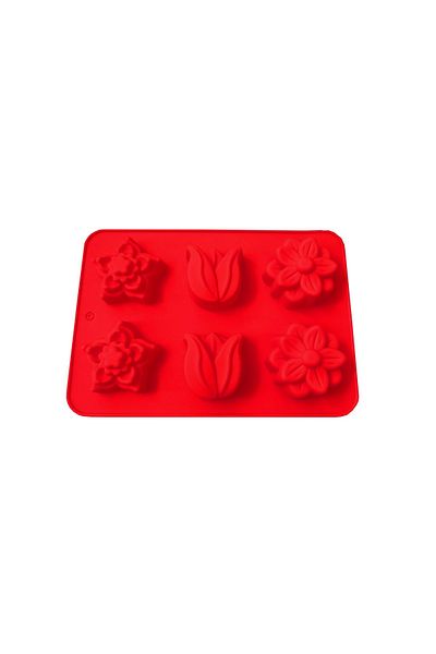 BV Silicone cake mold, 6 cavities, Floral, 118COF