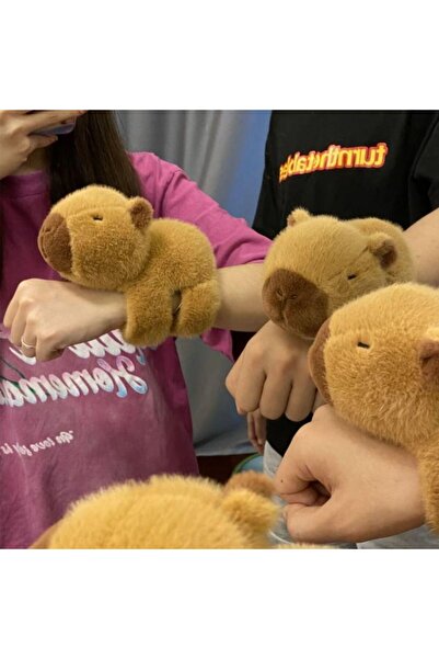 victiny Pachet promoțional: Brățară capibara de pluș VICTINY maro/verde 22 CM + minge anti-stres cu slime - Squeeze Bal