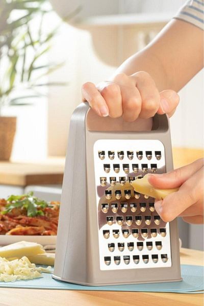 Mutfak Köşesi Rendy Stainless Double Sided Steel Grater, Double Sided Special Design Grater Beige