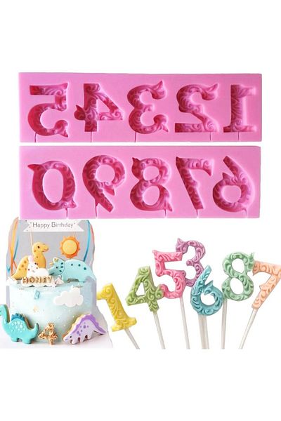 BV Set de 2 matrițe de silicon pentru figurine din marțipan, 17 x 5,5 cm, 551COF